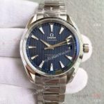 Swiss Omega Seamaster Aqua Terra Copy Watch Stainless Steel Blue Dial